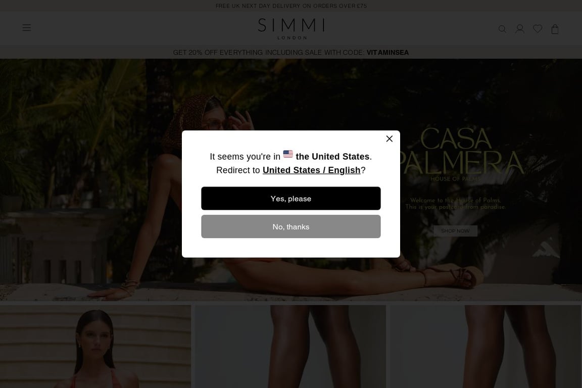 Simmi UK homepage
