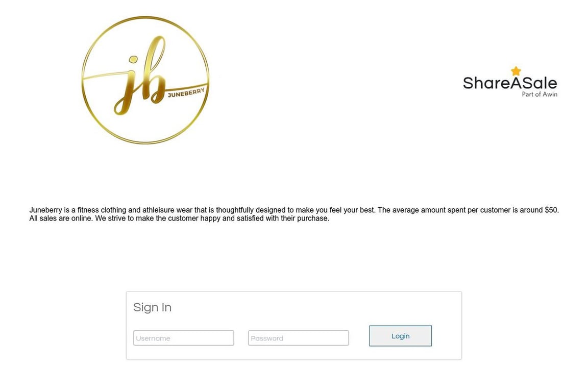 Juneberry affiliate program signup page