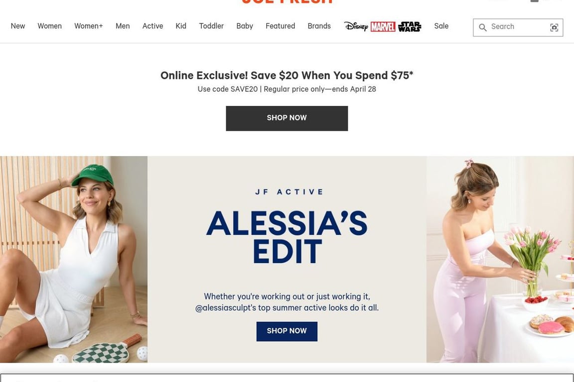 Joe Fresh (CA) homepage
