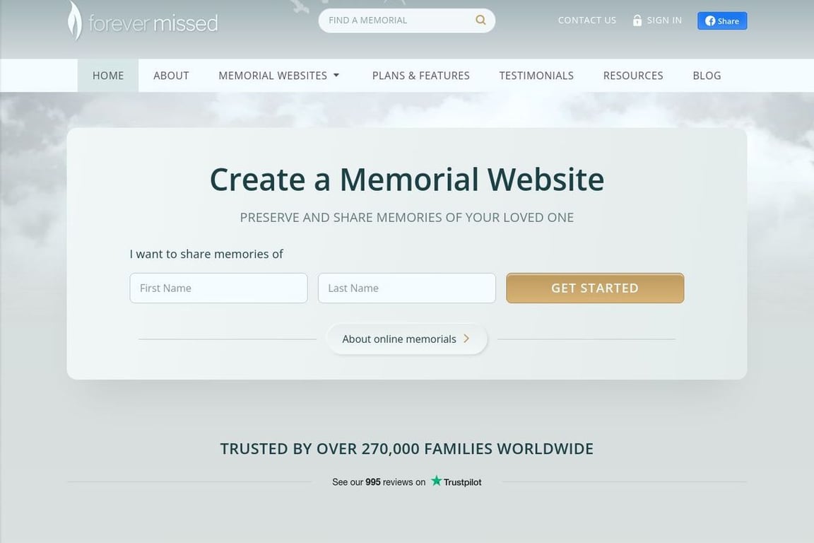 ForeverMissed homepage