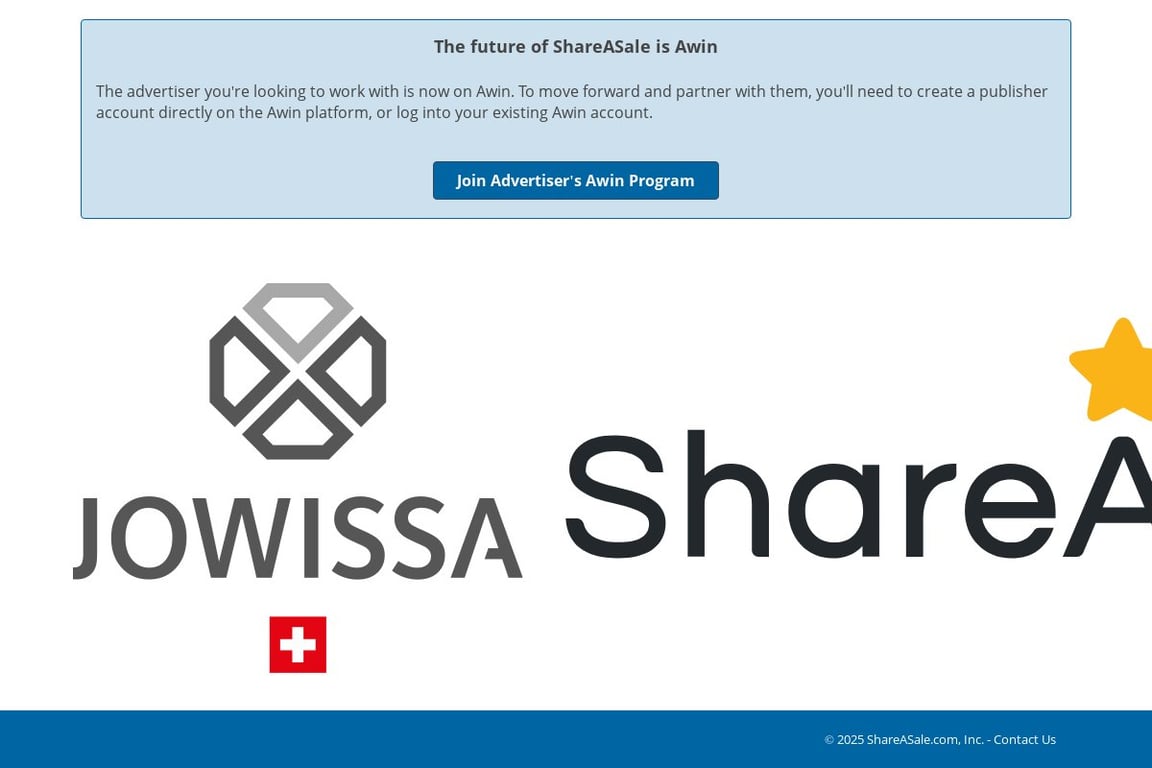 Jowissa affiliate program signup page