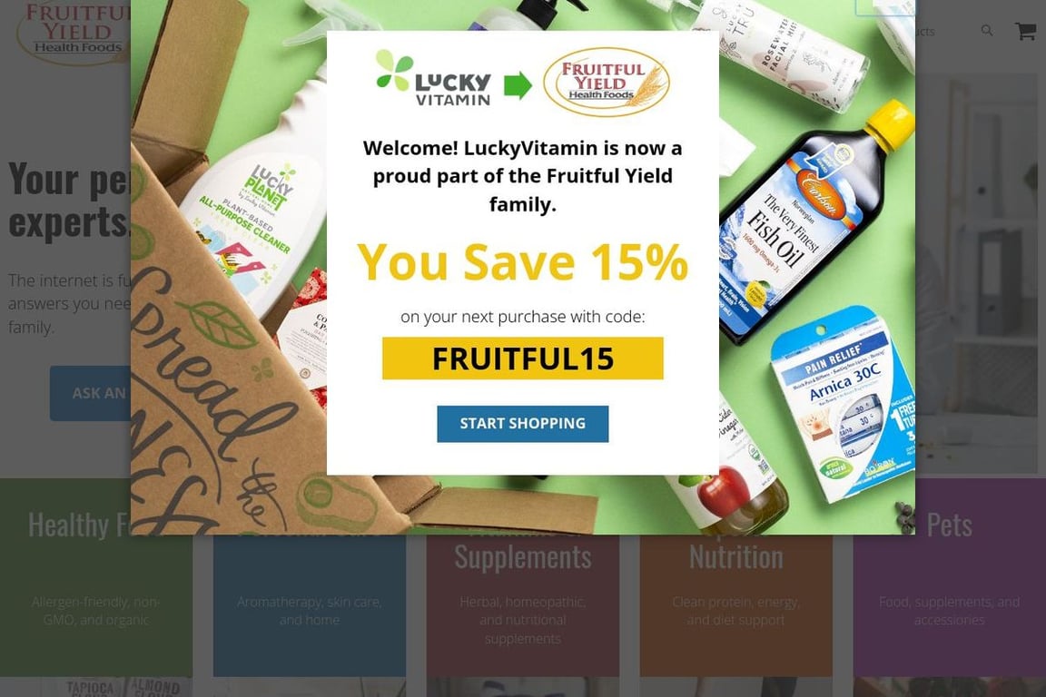 Lucky Vitamin homepage