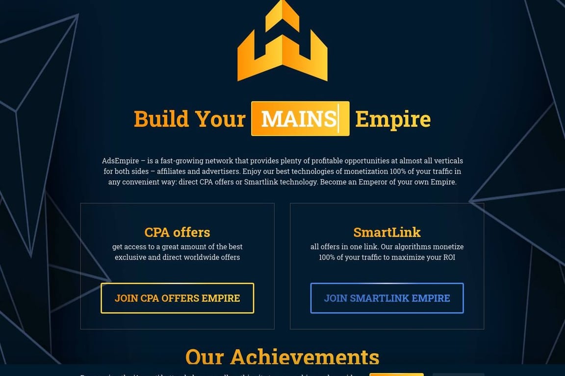 AdsEmpire homepage
