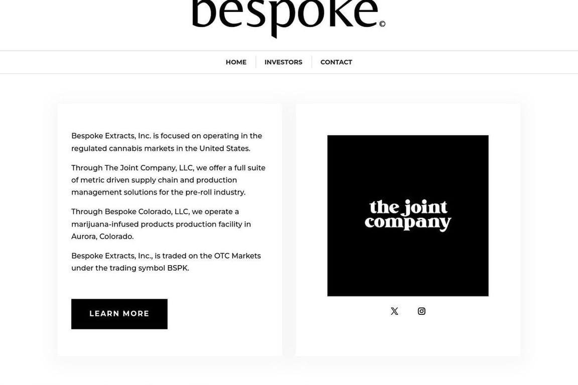 Bespoke Extracts homepage