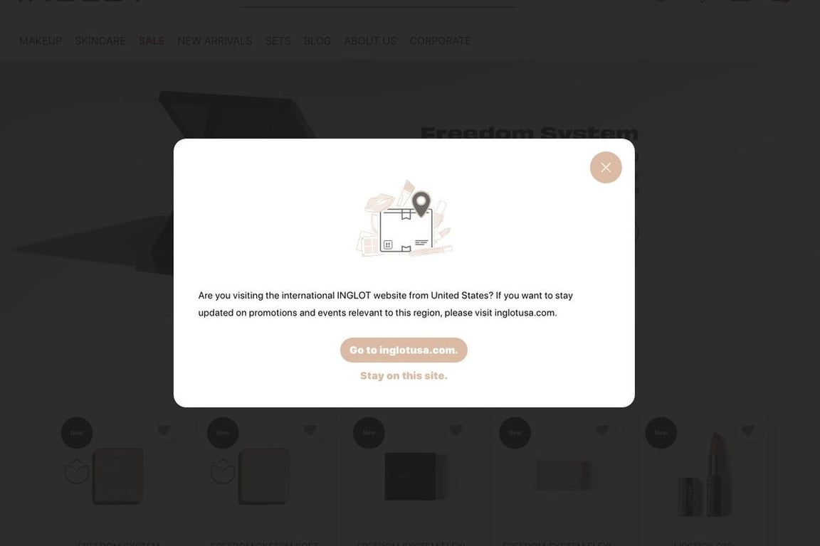 Inglot homepage