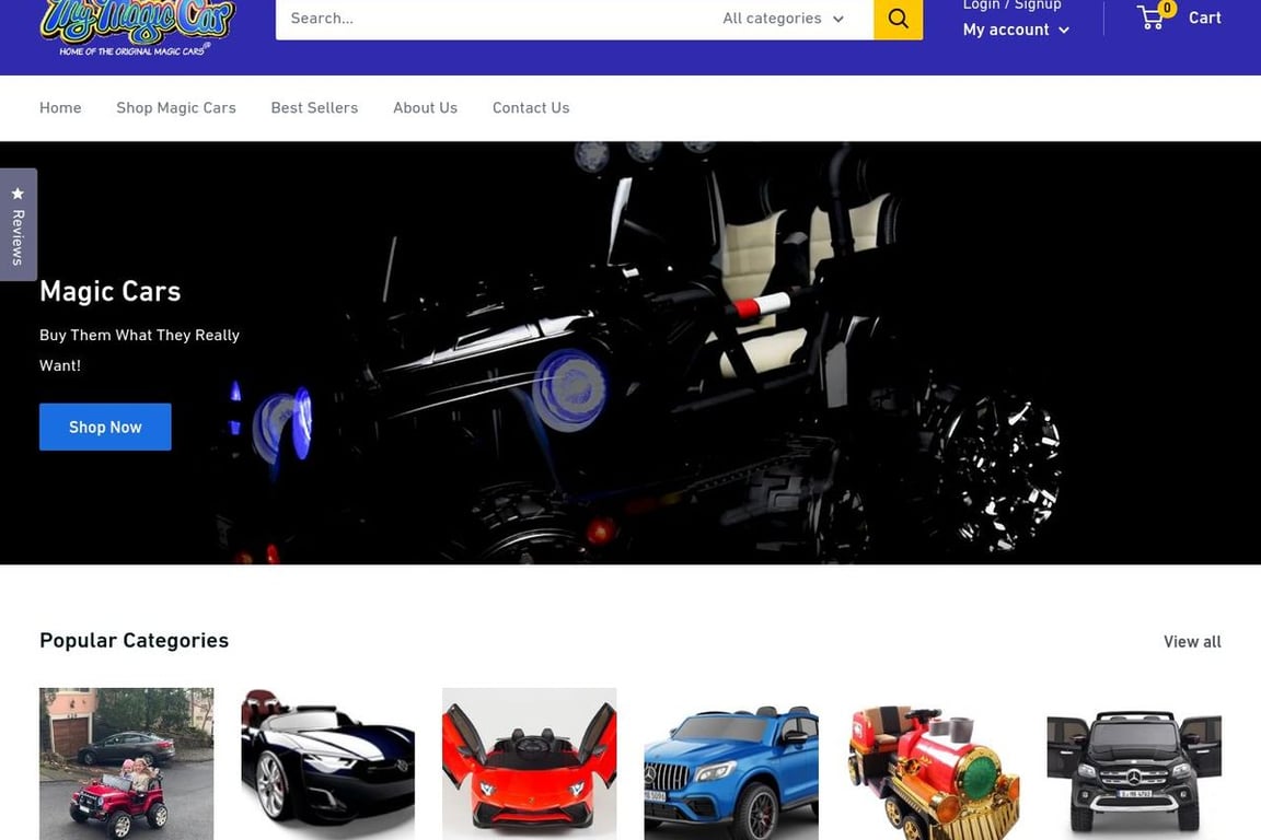 MagicCars.com Ride On Cars & Trucks homepage