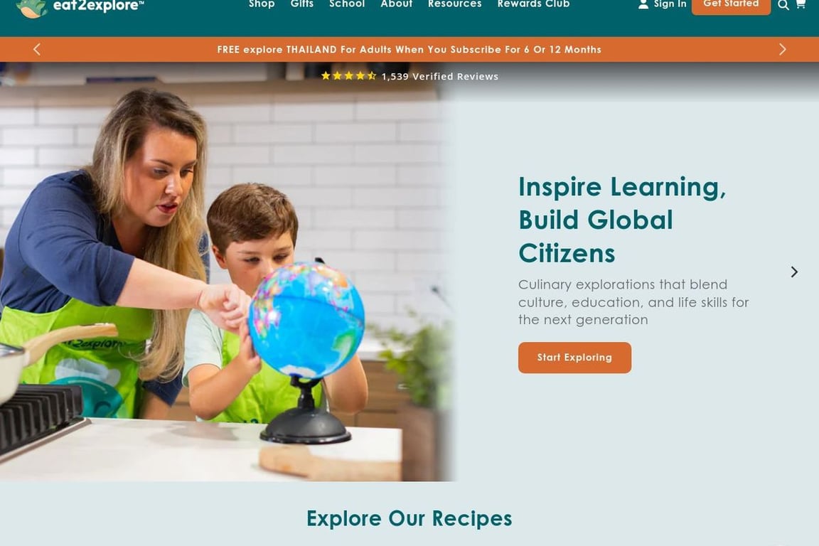 Eat2explore homepage