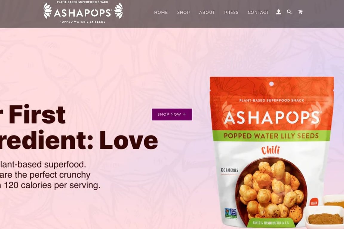 AshaPops homepage