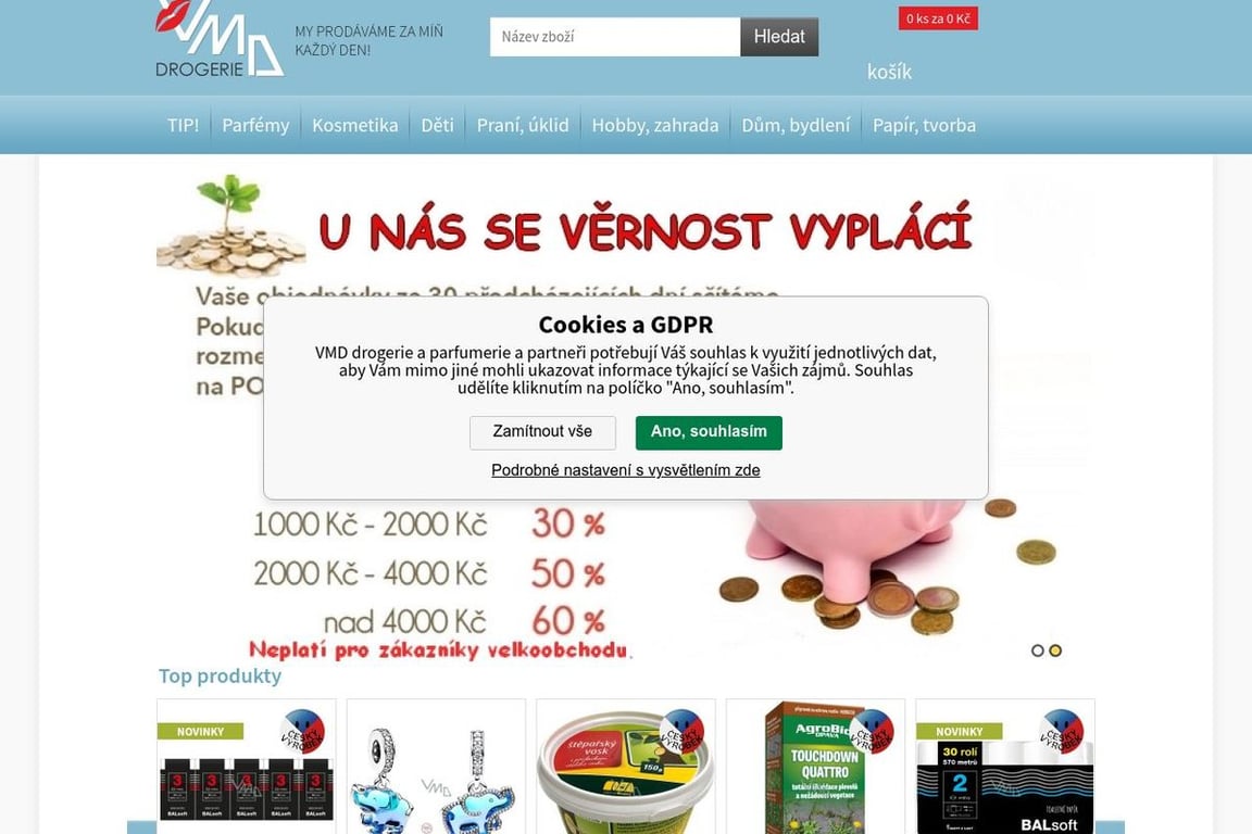 VMD-drogerie homepage