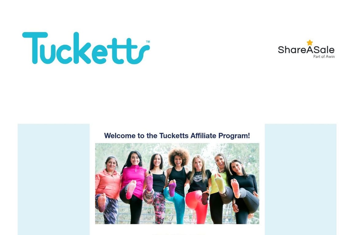 Tucketts affiliate program signup page