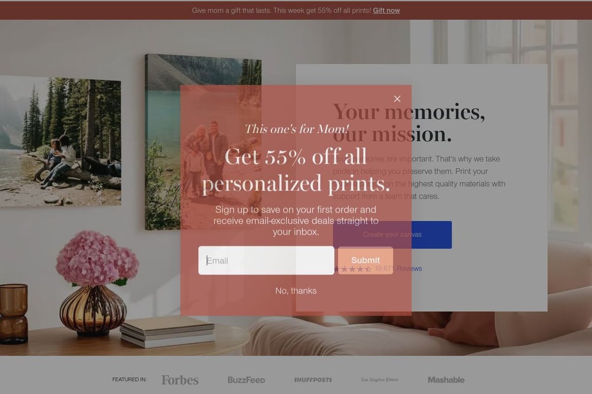 Canvas Pop homepage