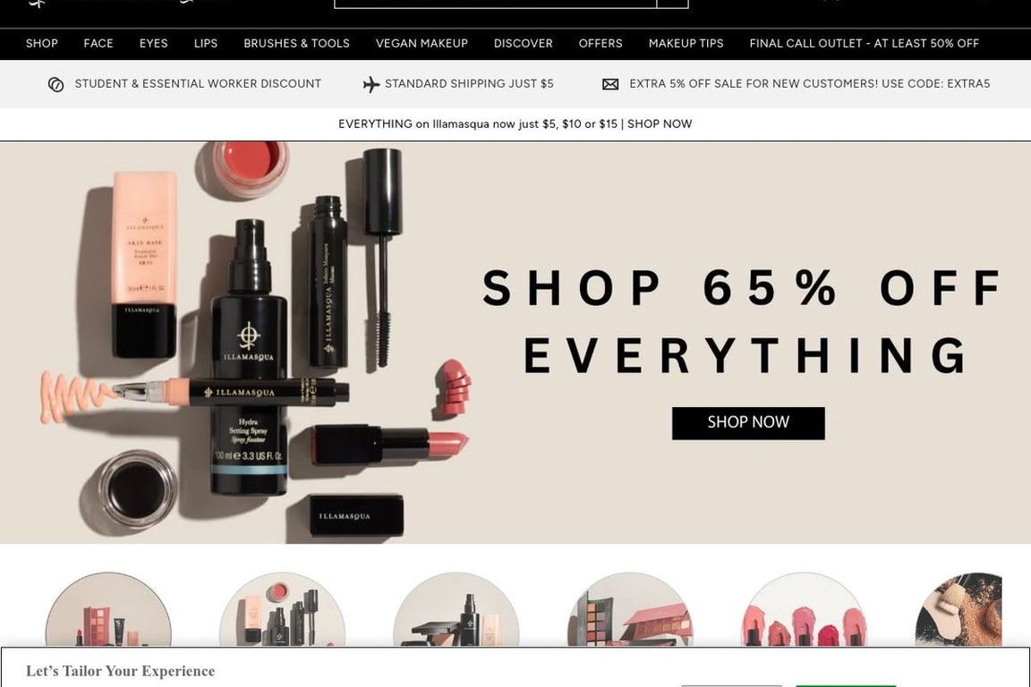 Illamasqua US homepage