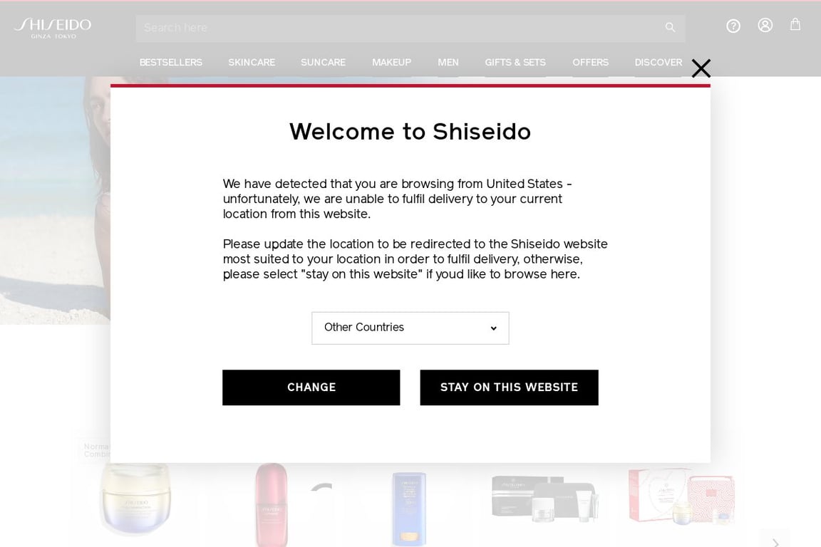 Shiseido UK homepage