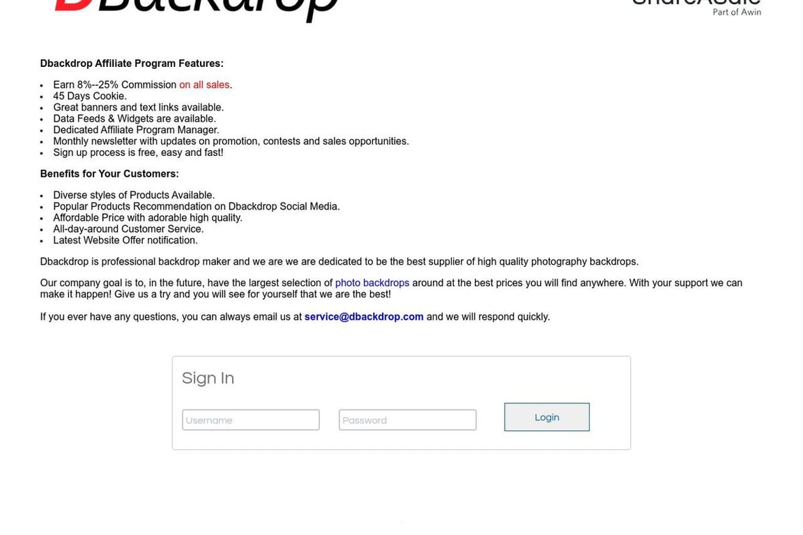 Ombreprom affiliate program signup page