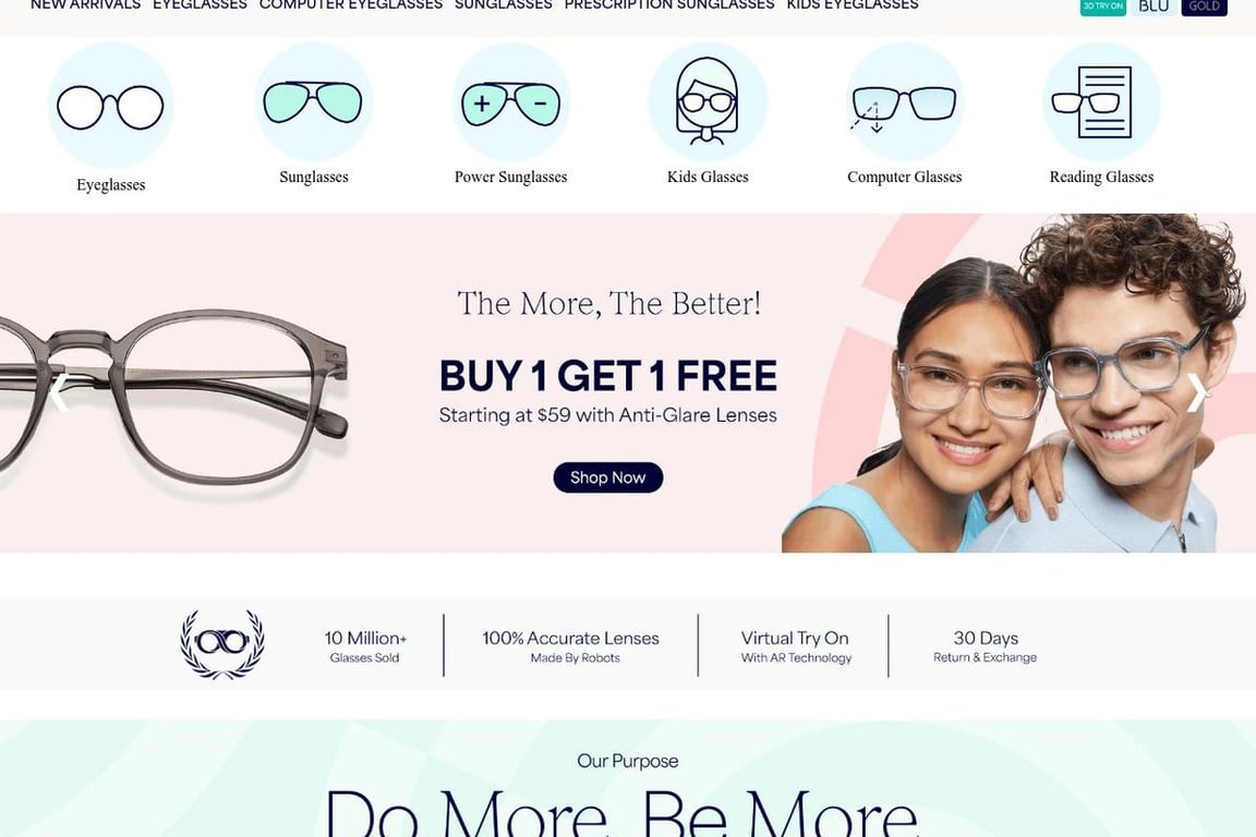 Lenskart homepage