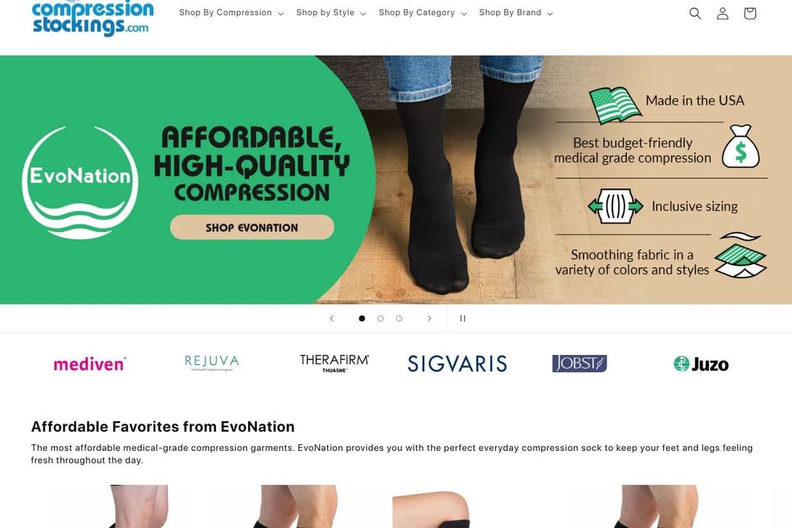 CompressionSocks.com homepage