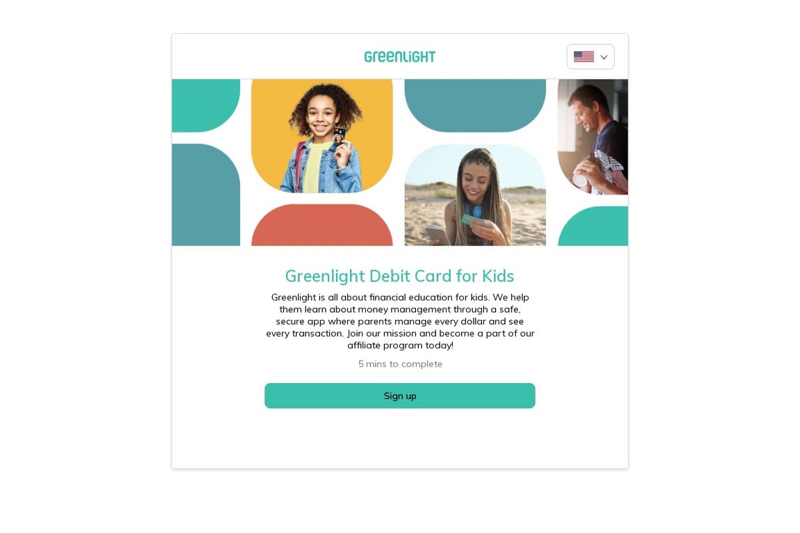 Greenlight affiliate program signup page