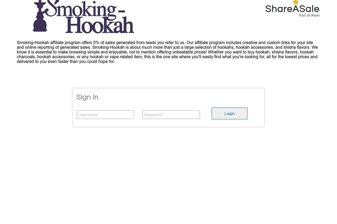 Www.smoking-hookah.com affiliate program signup page