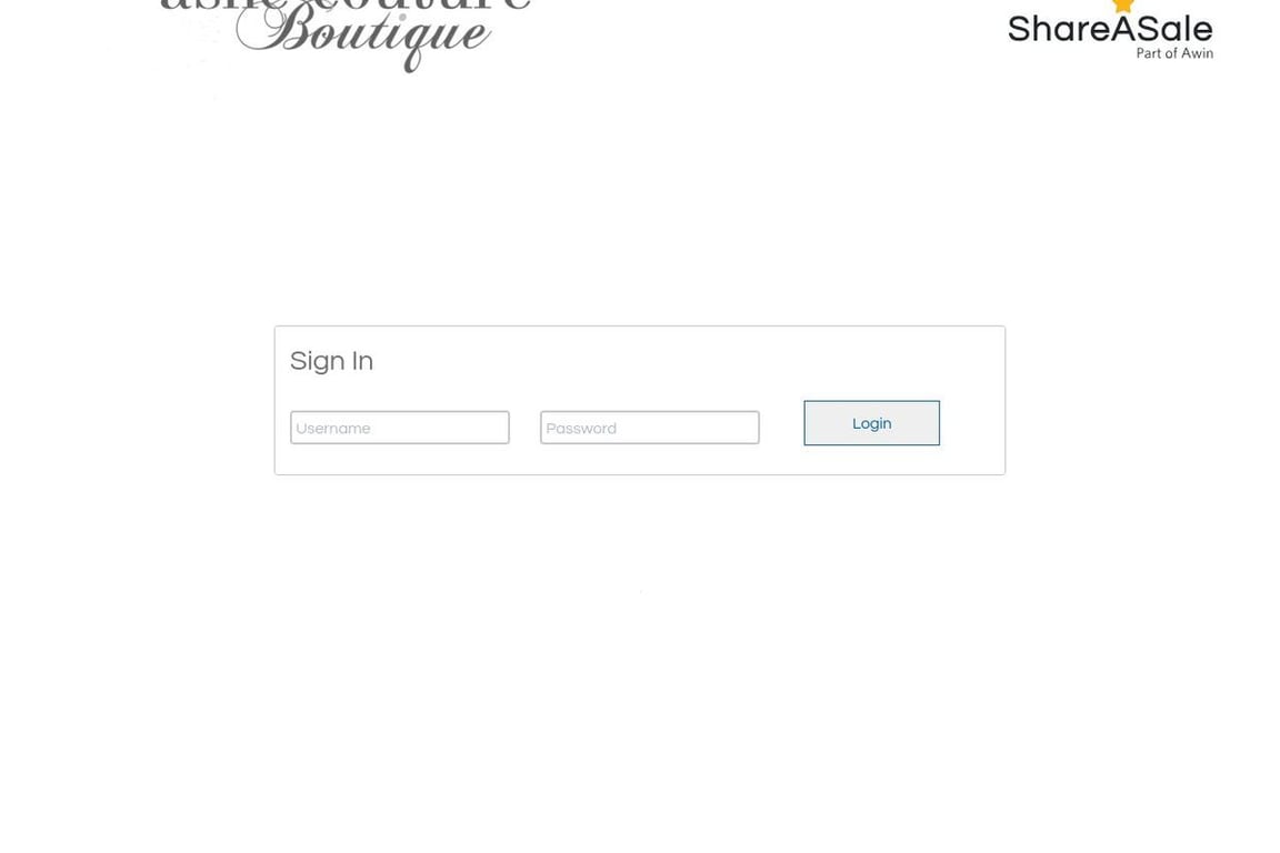 Ashe couture affiliate program signup page