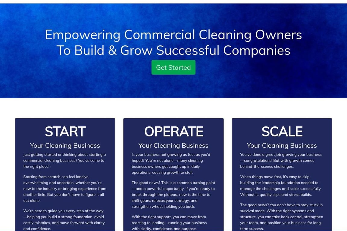 The Janitorial Store homepage
