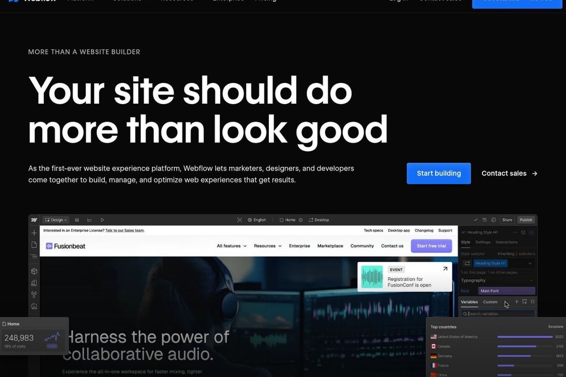 Webflow homepage