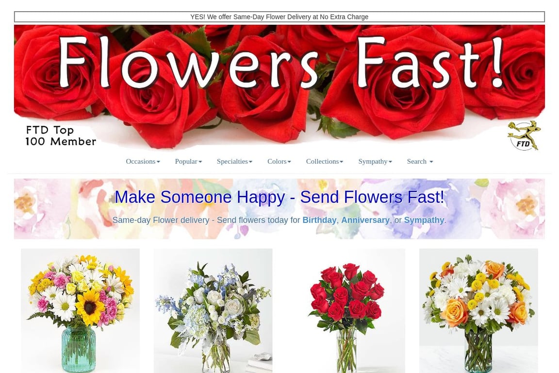 Flowers Fast homepage