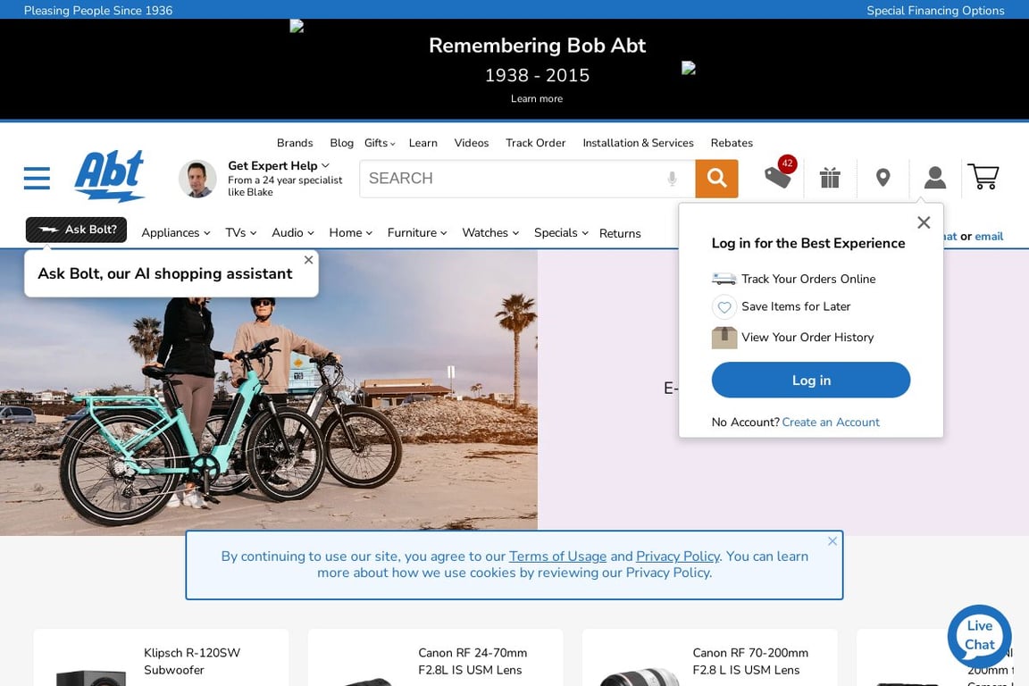 Abt Electronics homepage