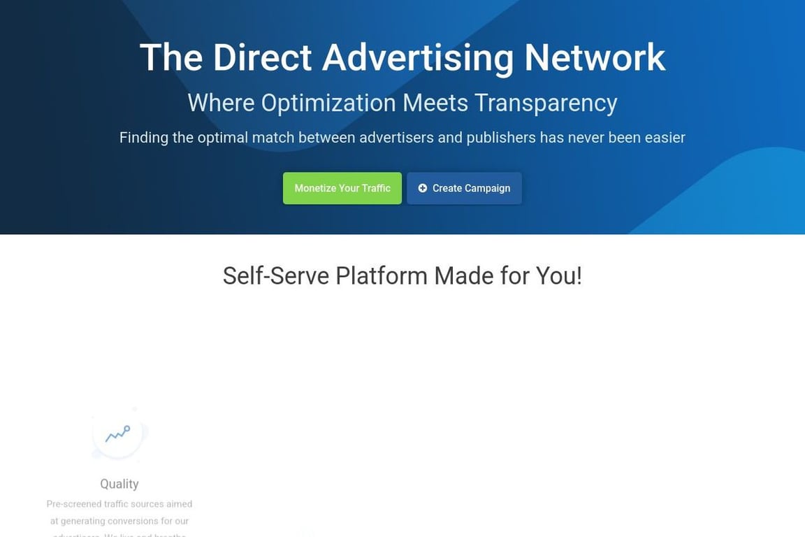 Bidvertiser homepage