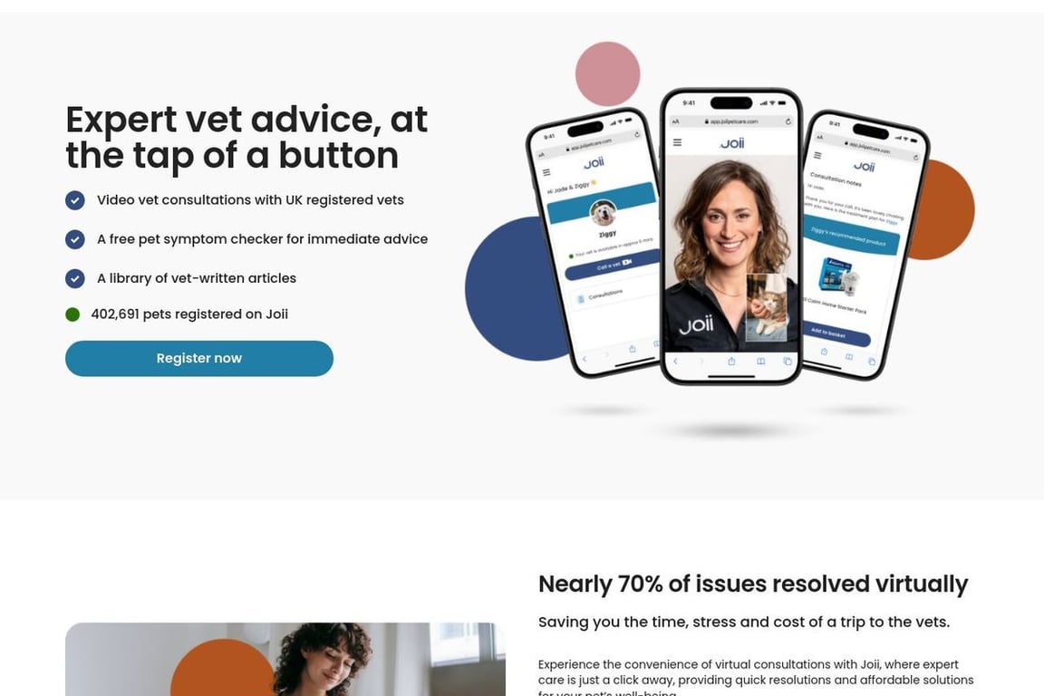 Joii Pet Care homepage