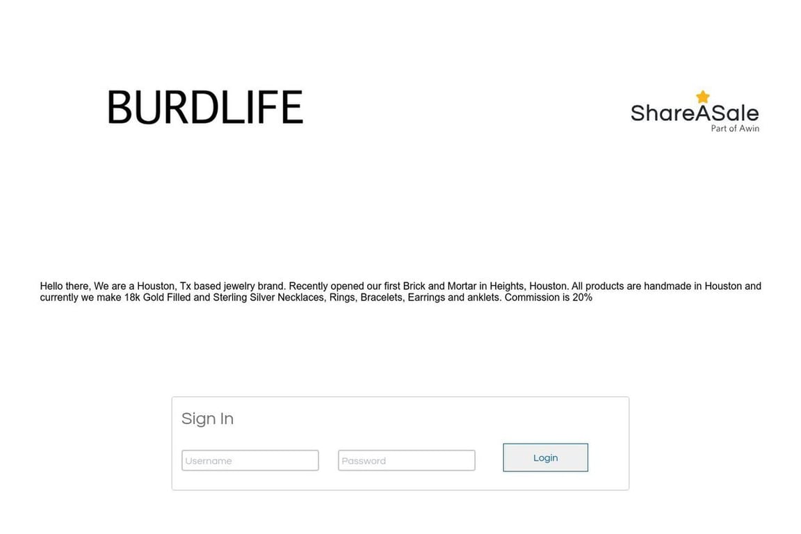 BURDLIFE affiliate program signup page