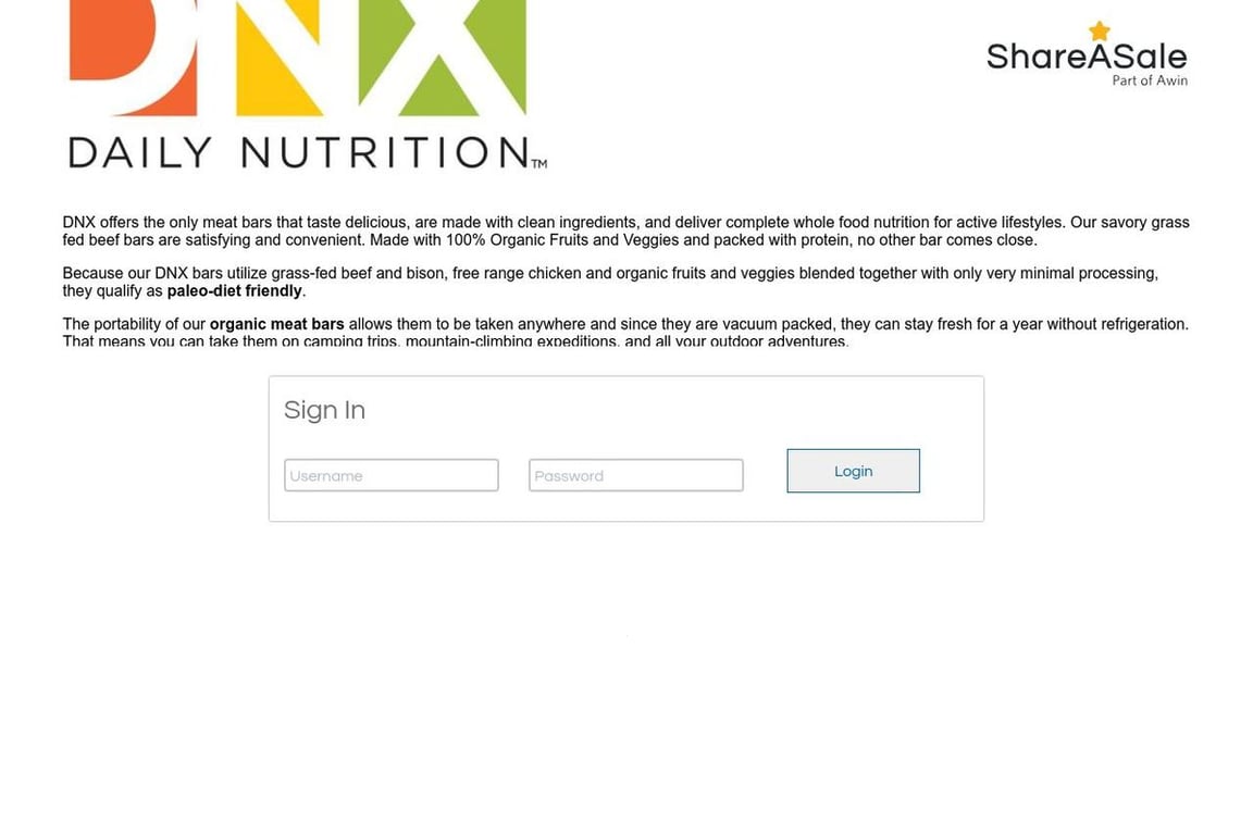 DNX Bar affiliate program signup page