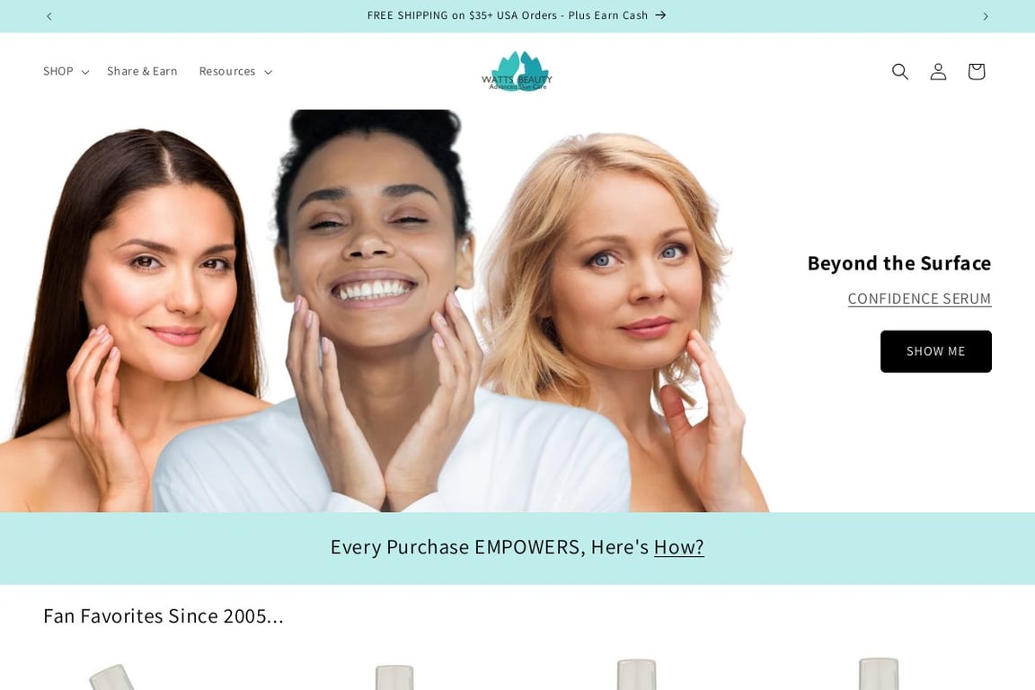 Watts Beauty homepage