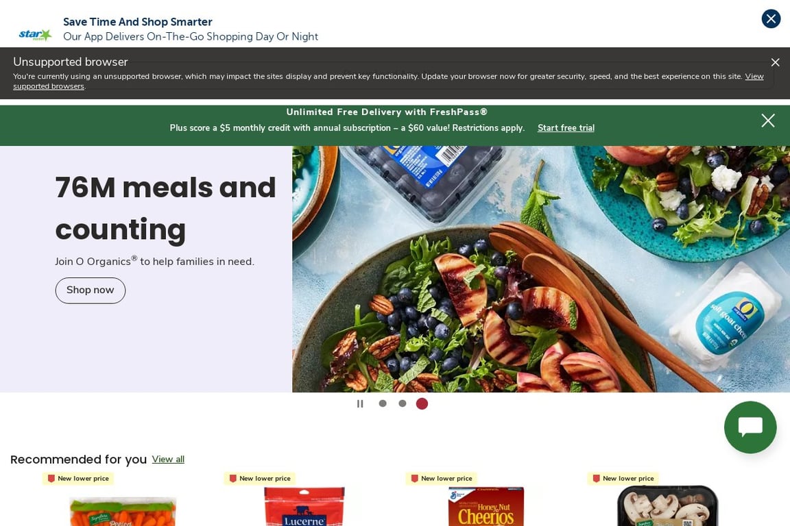 Star Market homepage