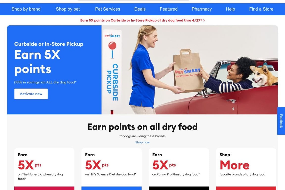 PetSmart homepage