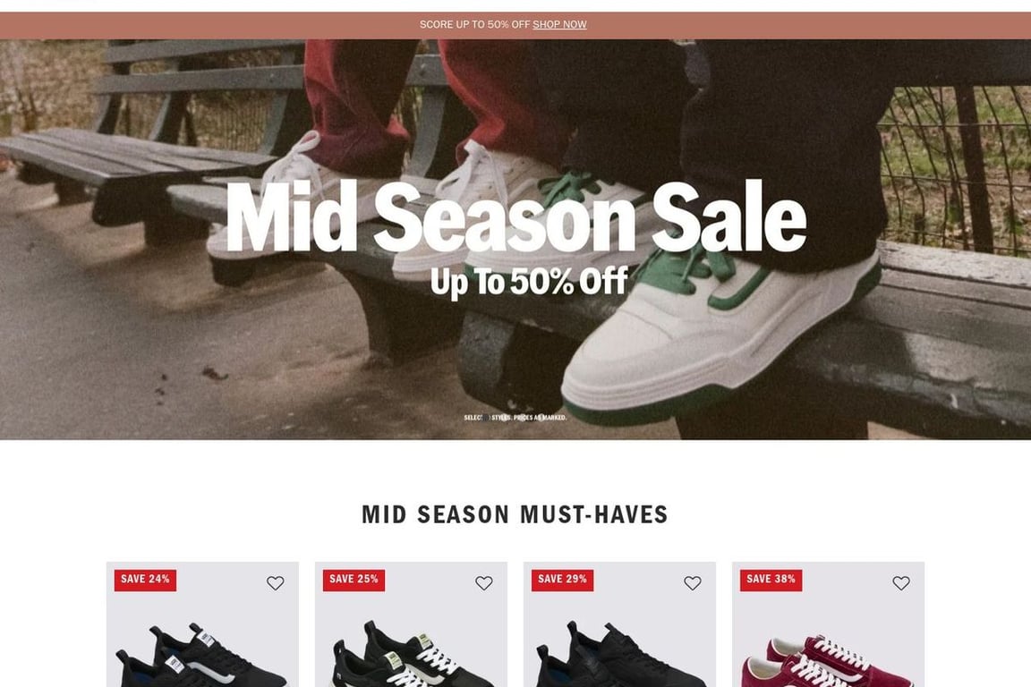 Vans Australia homepage