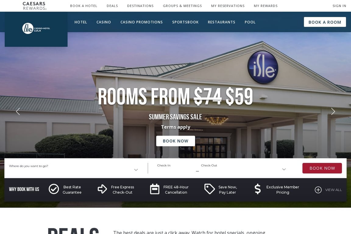 Isle of Capri Casino Hotel Lula homepage
