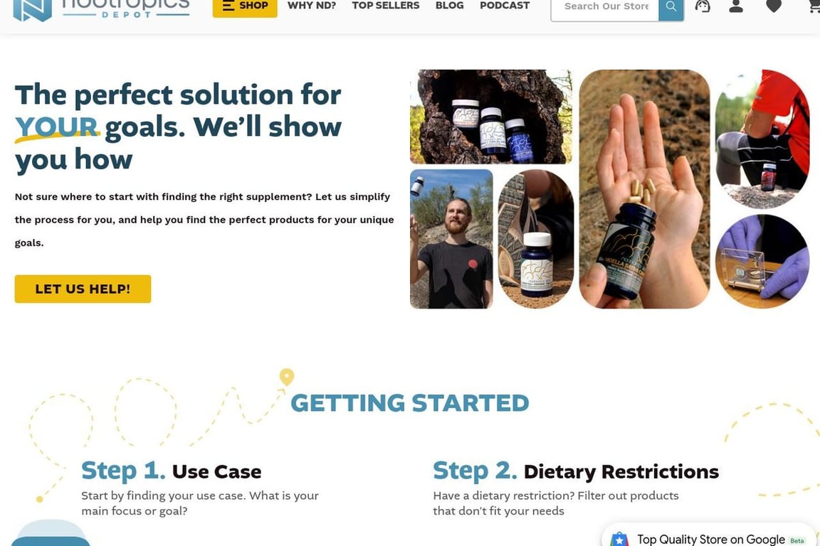 Nootropics Depot homepage
