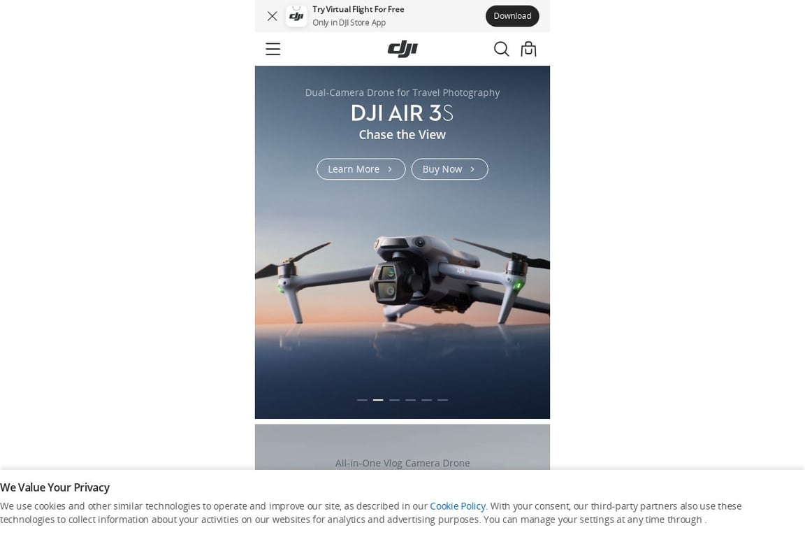 DJI homepage