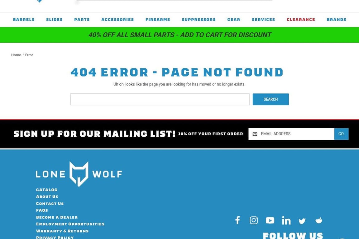 Lone Wolf Distributors affiliate program signup page