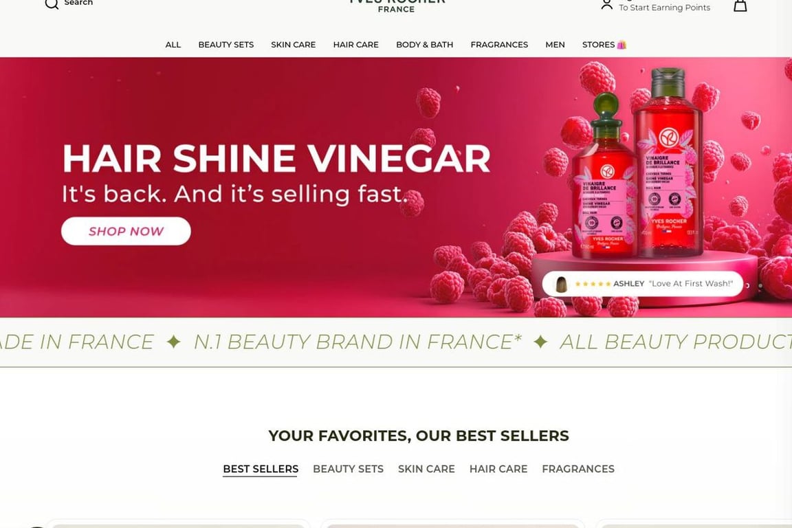 Yves Rocher homepage