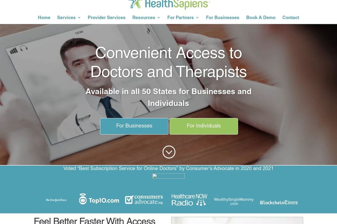 Health Sapiens homepage