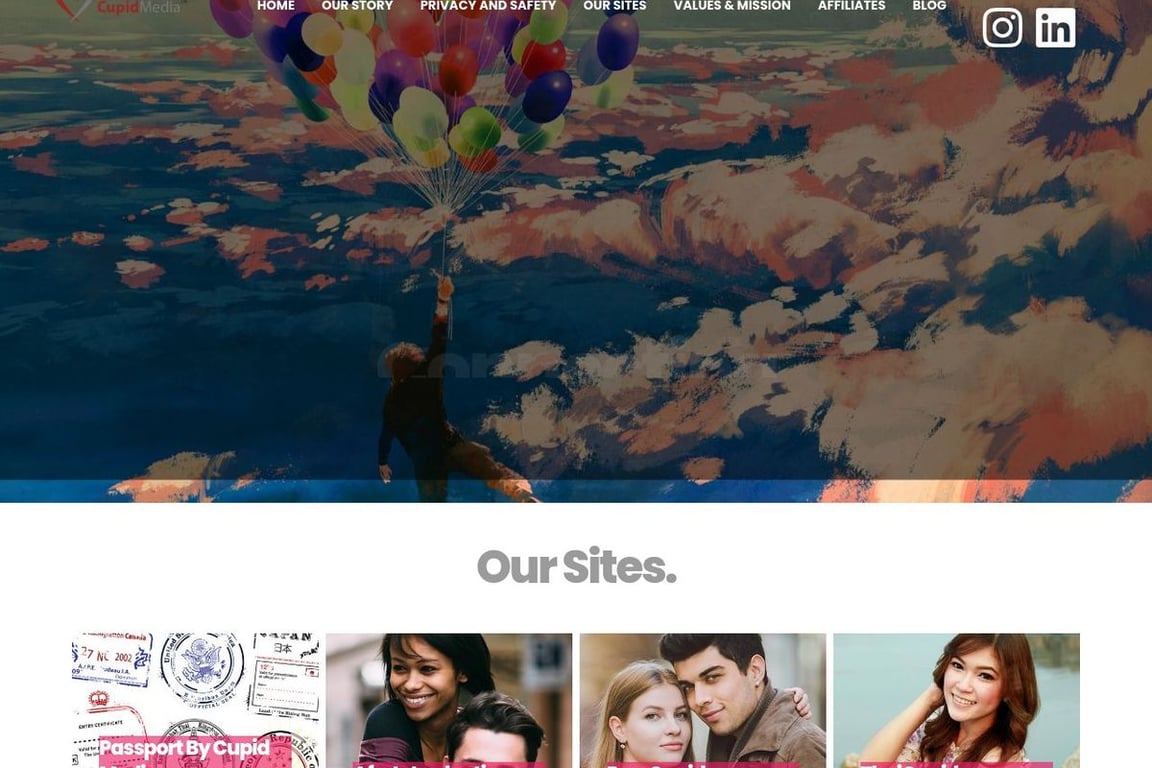 Cupid Media homepage