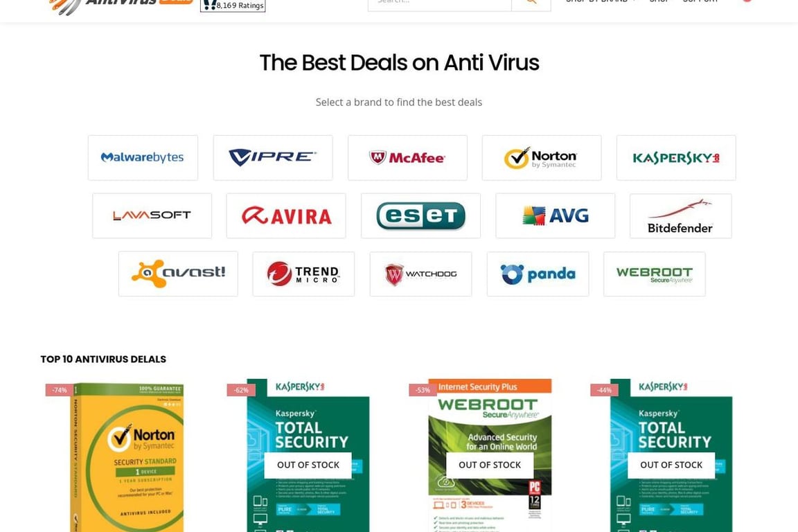 AntivirusDeals homepage