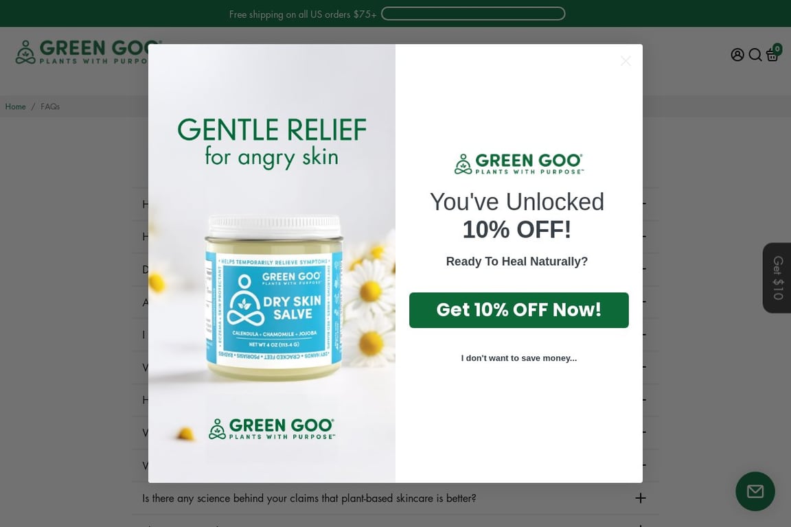 Green Goo affiliate program signup page