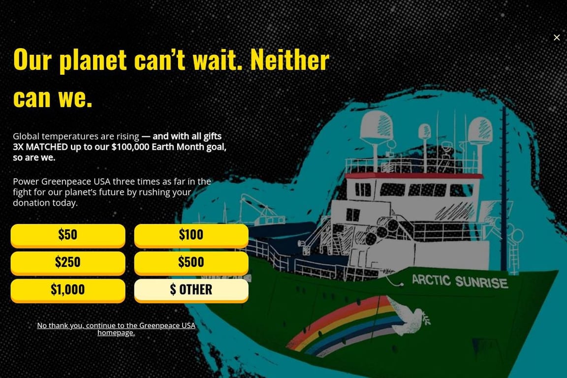 Greenpeace homepage