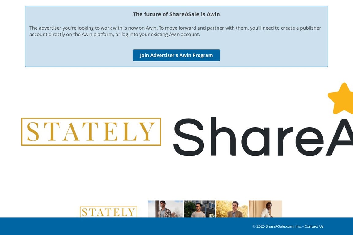 Stately Preferred affiliate program signup page