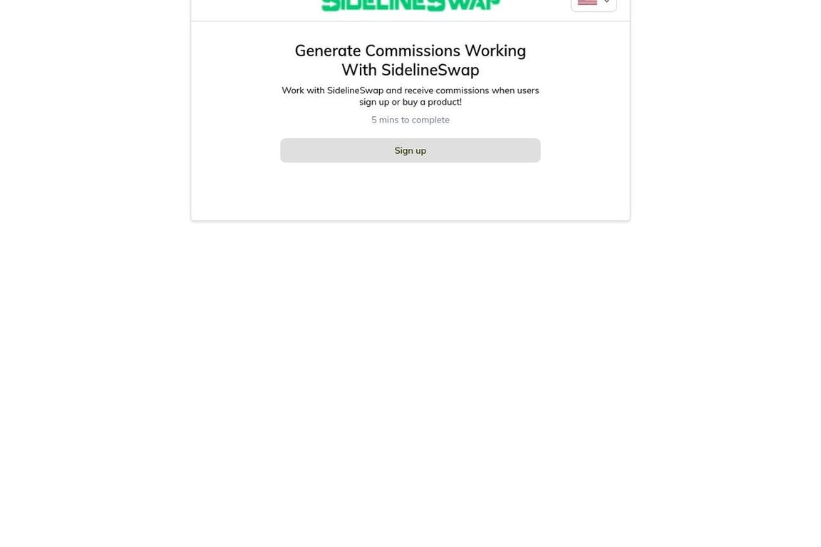 SidelineSwap affiliate program signup page