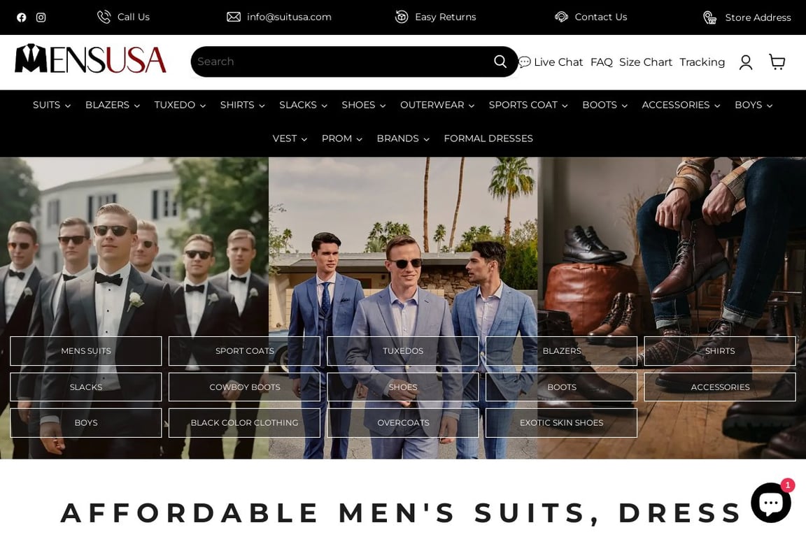 Men’s USA homepage