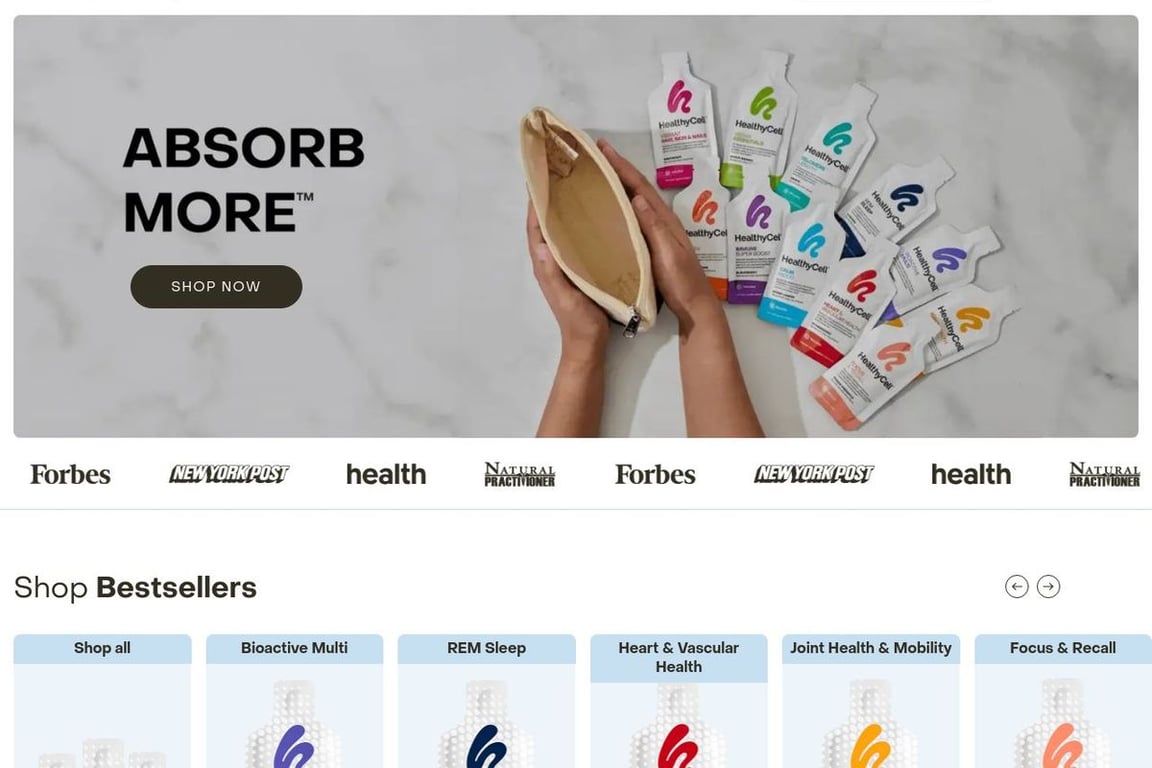 Healthycell homepage