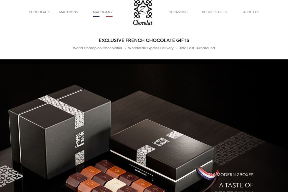 ZChocolat.com homepage